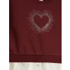 LCW Kids Bordo Taşlı Kız Çocuk Kalın Sweatshirt