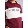 Defacto H8484A8BR115 Bordo Polo Yaka Baskılı Renk Bloklu 2li Takım Erkek Çocuk