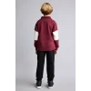 Defacto H8484A8BR115 Bordo Polo Yaka Baskılı Renk Bloklu 2li Takım Erkek Çocuk