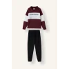 Defacto H8484A8BR115 Bordo Polo Yaka Baskılı Renk Bloklu 2li Takım Erkek Çocuk
