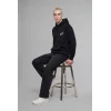 Defacto H2725AXBK81 Siyah Rick and Morty Boxy Fit Kapüşonlu Kanguru Cepli Baskılı Sweatshirt