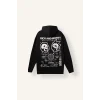 Defacto H2725AXBK81 Siyah Rick and Morty Boxy Fit Kapüşonlu Kanguru Cepli Baskılı Sweatshirt