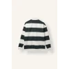 Defacto C7045AXGN498 Yeşil Boxy Fit Dik Yaka Yarım Fermuarlı Çizgili Sweatshirt