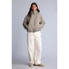 Defacto H8586AXBG642 Bej Su İtici Regular Fit Kapüşonlu Şişme Mont