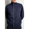 Defacto D1524AXNV253 Lacivert Ultra Yumuşak Slim Fit Dik Yaka Astarlı Fermuarlı Cepli Süet Mevsimlik Mont