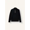 Defacto I0571AXBK81 Siyah Standart Fit Dik Yaka Yarım Fermuarlı Basic Sweatshirt