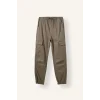 Defacto F4681AXKH401 Haki Regular Fit Beli Bağcıklı Kargo Cepli Jogger Pantolon