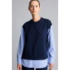 Defacto G9278AXNV251 Lacivert Regular Fıt Bisiklet Yaka Sweatshirt Tunik