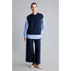 Defacto G9278AXNV251 Lacivert Regular Fıt Bisiklet Yaka Sweatshirt Tunik