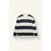 Defacto C7045AXNV94 Lacivert Boxy Fit Dik Yaka Yarım Fermuarlı Çizgili Sweatshirt