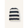 Defacto C7045AXNV94 Lacivert Boxy Fit Dik Yaka Yarım Fermuarlı Çizgili Sweatshirt