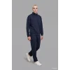 Defacto E9363AXNV146 Lacivert Boxy Fıt Dik Yaka Skuba Kumaş Uzun Kollu Basic Sweatshirt