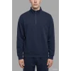 Defacto E9363AXNV146 Lacivert Boxy Fıt Dik Yaka Skuba Kumaş Uzun Kollu Basic Sweatshirt