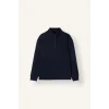 Defacto E9363AXNV146 Lacivert Boxy Fıt Dik Yaka Skuba Kumaş Uzun Kollu Basic Sweatshirt