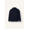 Defacto E9363AXNV146 Lacivert Boxy Fıt Dik Yaka Skuba Kumaş Uzun Kollu Basic Sweatshirt