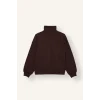 Defacto I8344A8BN267 Kahve Oversize Yarım Fermuarlı Baskılı Kalın Sweatshirt Kız Çocuk
