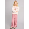 Defacto I7733A5PN67 Pembe 2li Takım Baskılı Sweatshirt Eşofman Altı Kız Bebek