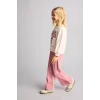 Defacto I7733A5PN67 Pembe 2li Takım Baskılı Sweatshirt Eşofman Altı Kız Bebek