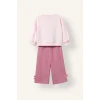 Defacto I7733A5PN67 Pembe 2li Takım Baskılı Sweatshirt Eşofman Altı Kız Bebek