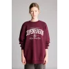 Defacto I3322AXBR232 Bordo Oversize Bisiklet Yaka Baskılı Kalın Sweatshirt