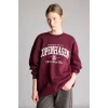 Defacto I3322AXBR232 Bordo Oversize Bisiklet Yaka Baskılı Kalın Sweatshirt
