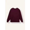 Defacto I3322AXBR232 Bordo Oversize Bisiklet Yaka Baskılı Kalın Sweatshirt