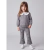 LCW baby Gri Fiyonk Nakışlı Kız Bebek Takım