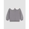 LCW baby Gri Fiyonk Nakışlı Kız Bebek Takım