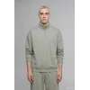Defacto E9363AXKH499 Haki Boxy Fıt Dik Yaka Skuba Kumaş Uzun Kollu Basic Sweatshirt