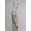 Defacto E9363AXKH499 Haki Boxy Fıt Dik Yaka Skuba Kumaş Uzun Kollu Basic Sweatshirt