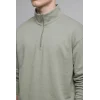 Defacto E9363AXKH499 Haki Boxy Fıt Dik Yaka Skuba Kumaş Uzun Kollu Basic Sweatshirt