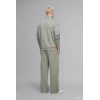Defacto E9363AXKH499 Haki Boxy Fıt Dik Yaka Skuba Kumaş Uzun Kollu Basic Sweatshirt