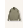 Defacto E9363AXKH499 Haki Boxy Fıt Dik Yaka Skuba Kumaş Uzun Kollu Basic Sweatshirt