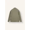 Defacto E9363AXKH499 Haki Boxy Fıt Dik Yaka Skuba Kumaş Uzun Kollu Basic Sweatshirt