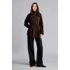 Defacto H3217AXBN340 Kahve %100 Pamuk Regular Fit Dik Yaka Kuşaklı Poplin Uzun Kollu Tunik
