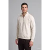 Defacto X7405AZER105 Ekru Regular Fit Dik Yaka Yarım Fermuarlı Basic Sweatshirt