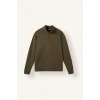 Defacto I0571AXKH447 Haki Standart Fit Dik Yaka Yarım Fermuarlı Basic Sweatshirt