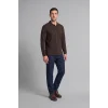 Defacto I2734AXBN338 Kahve Regular Fit Düğmeli Polo Yaka Basic Sweatshirt