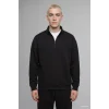 Defacto E9363AXBK81 Siyah Boxy Fıt Dik Yaka Skuba Kumaş Uzun Kollu Basic Sweatshirt