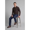 Defacto I2734AXBN338 Kahve Regular Fit Düğmeli Polo Yaka Basic Sweatshirt