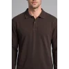 Defacto I2734AXBN338 Kahve Regular Fit Düğmeli Polo Yaka Basic Sweatshirt