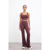 Defacto C9192AXBR93 Bordo Esnek Kumaş Aırtech Flare Fit Yüksek Bel Beli Saran Sporcu Pantolon