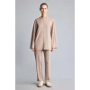 Defacto I4194AXBG73 Bej Regular Fit Bisiklet Yaka Önü Dikiş Detaylı Uzun Kollu Tunik Basic Sweatshirt
