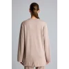 Defacto I4194AXBG73 Bej Regular Fit Bisiklet Yaka Önü Dikiş Detaylı Uzun Kollu Tunik Basic Sweatshirt