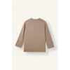 Defacto I4194AXBG73 Bej Regular Fit Bisiklet Yaka Önü Dikiş Detaylı Uzun Kollu Tunik Basic Sweatshirt