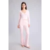 Defacto G9445AXPN74 Pembe Flare Fit Elastik Bağlamalı Bel Modal Pantolon
