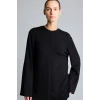 Defacto I4194AXBK81 Siyah Regular Fit Bisiklet Yaka Önü Dikiş Detaylı Uzun Kollu Tunik Basic Sweatshirt