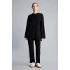 Defacto I4194AXBK81 Siyah Regular Fit Bisiklet Yaka Önü Dikiş Detaylı Uzun Kollu Tunik Basic Sweatshirt