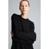 Defacto I4194AXBK81 Siyah Regular Fit Bisiklet Yaka Önü Dikiş Detaylı Uzun Kollu Tunik Basic Sweatshirt