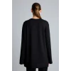 Defacto I4194AXBK81 Siyah Regular Fit Bisiklet Yaka Önü Dikiş Detaylı Uzun Kollu Tunik Basic Sweatshirt